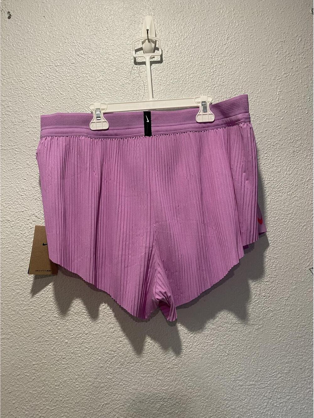 Nike Women's Running Shorts XL Purple with Green Swoosh